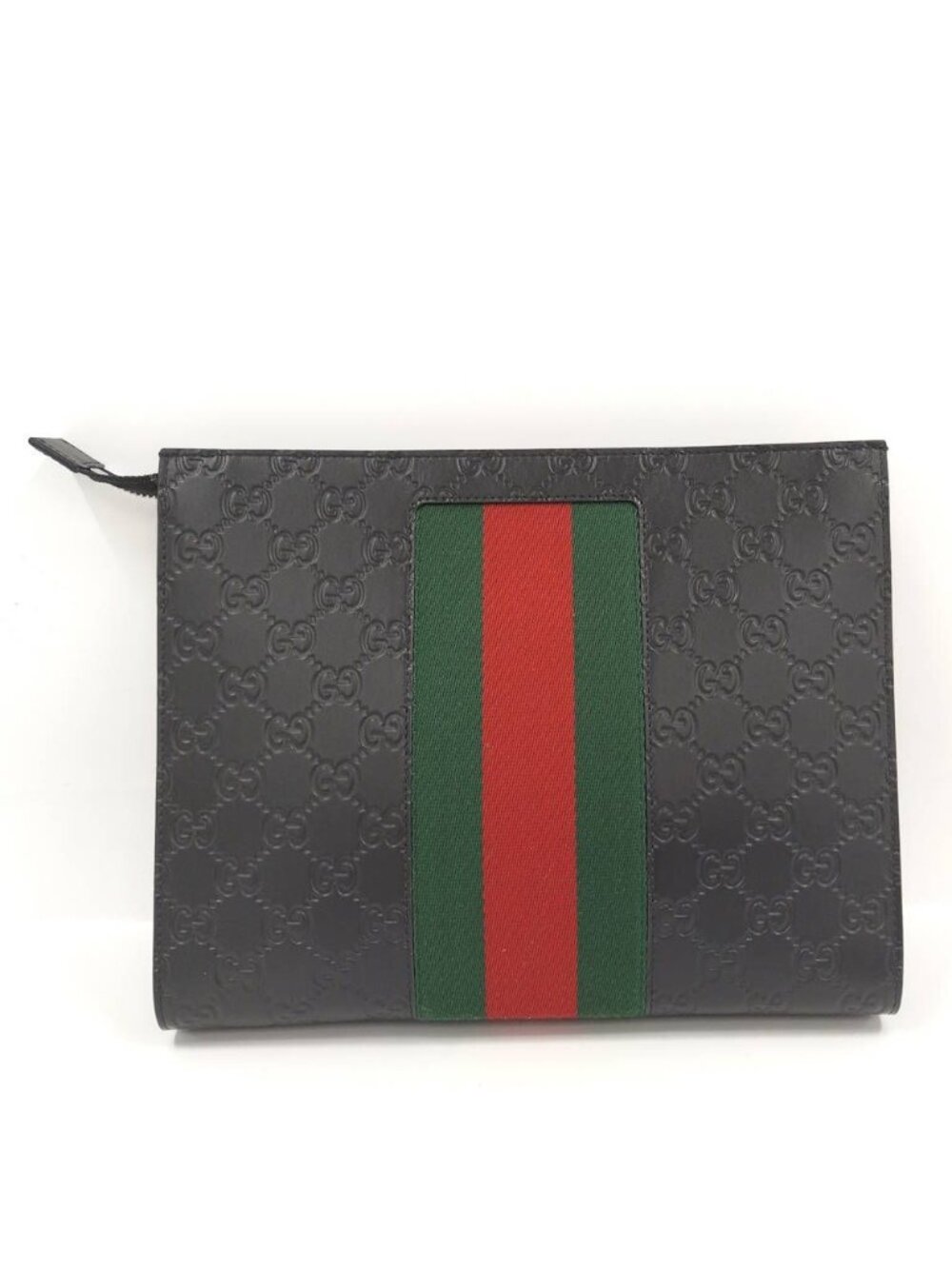 Gucci Clutch Guccissima Sherry Line Leather Black - Picture 2 of 9
